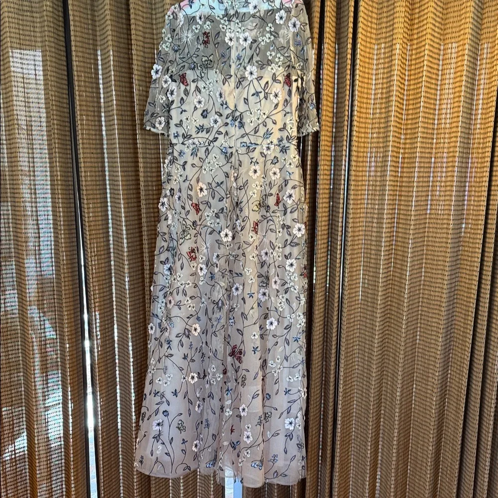 Floral Embroidered Dress By Rickie Freeman Teri Jon - Picture 8 of 10